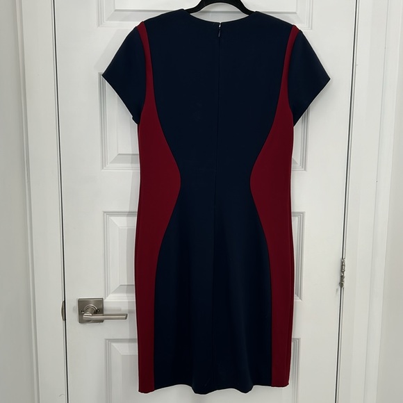 DVF - DIANE VON FURSTENBERG - Sheath dress blue and red soft size 12 - Picture 8 of 11